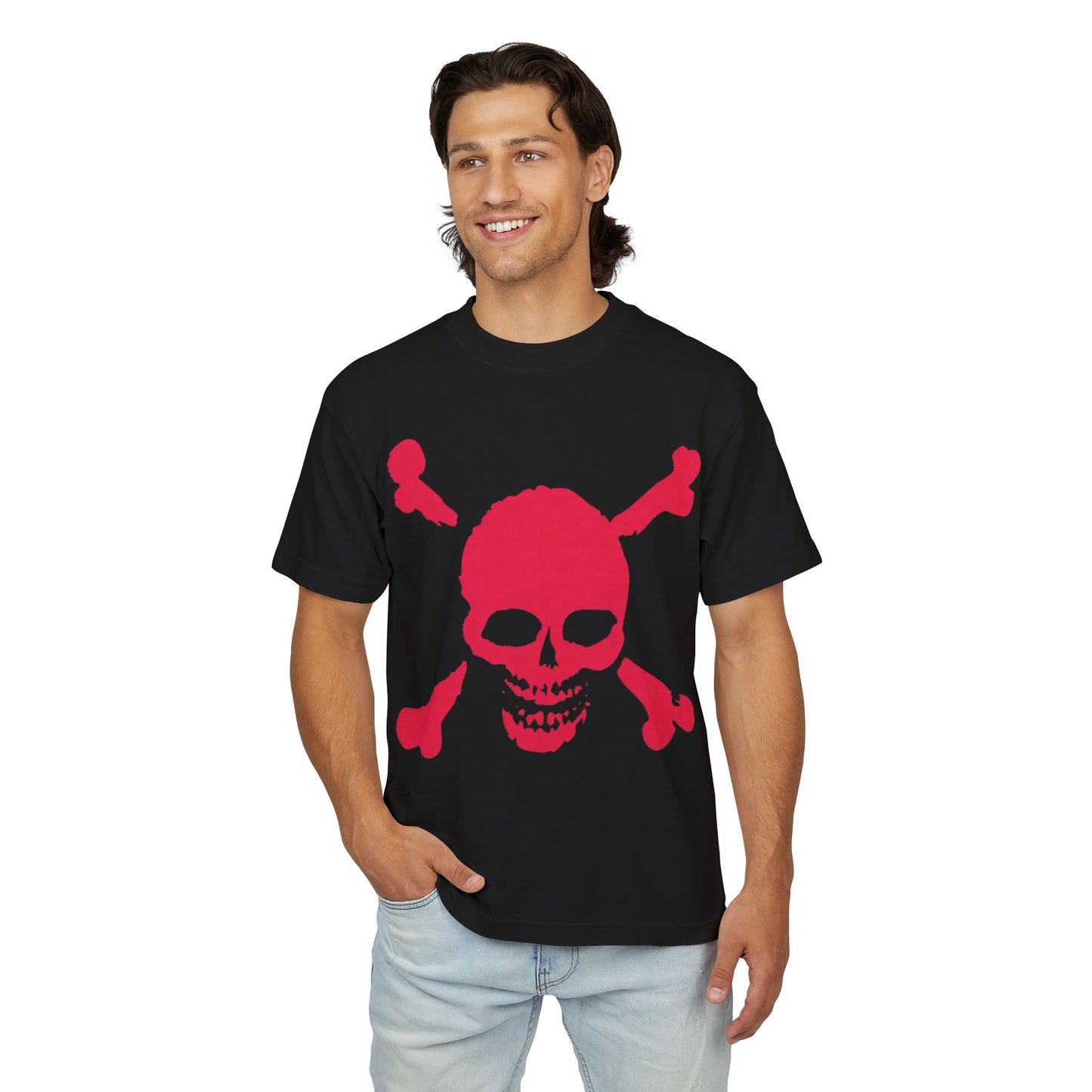 Pink Skull & Crossbones (Special Edition Boxy Heavy Tee/260 GSM/100% Combed Cotton)