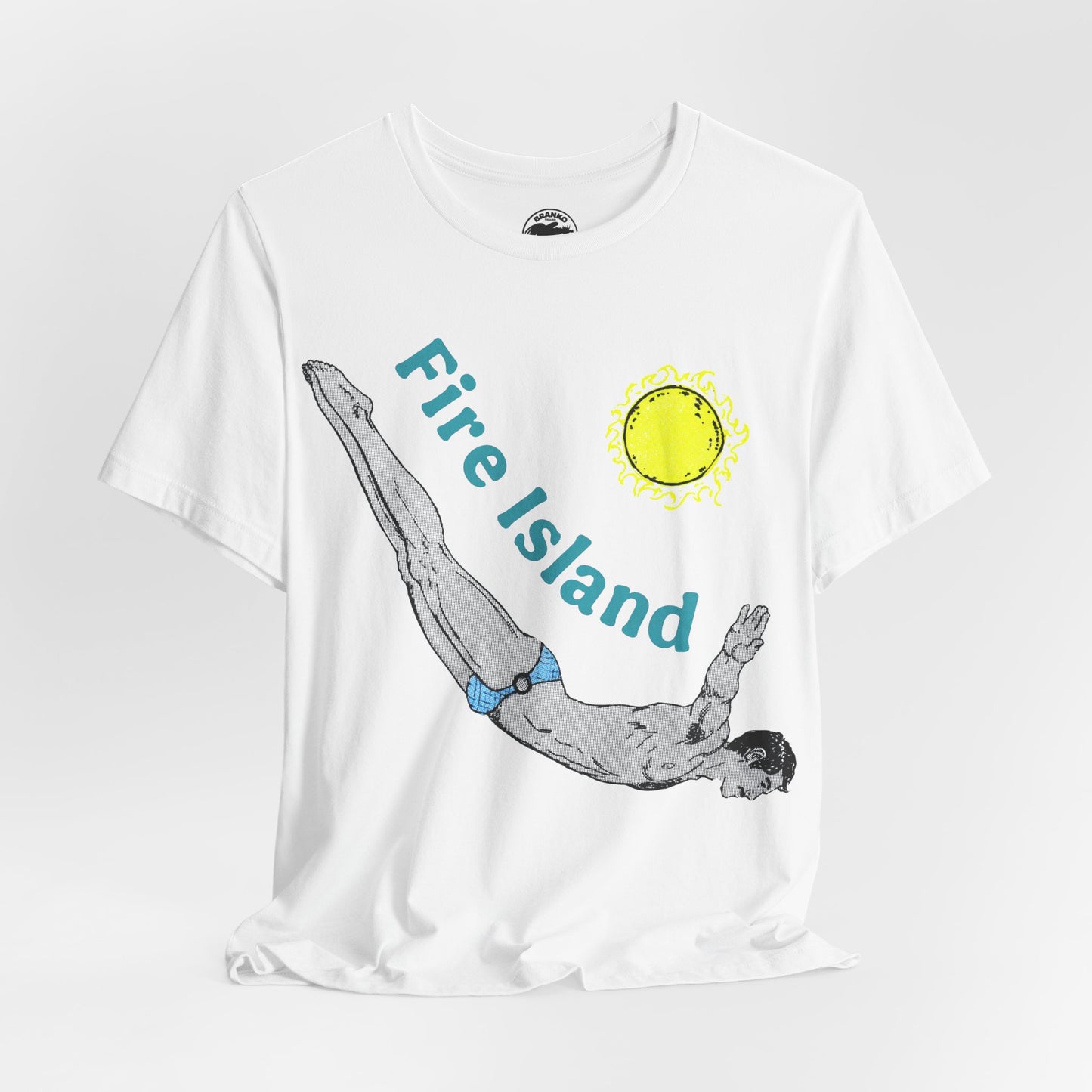 Fire Island (Replica 70's Souvenir T-Shirt with Oversized Graphic/Fire Island, New York Shirt)