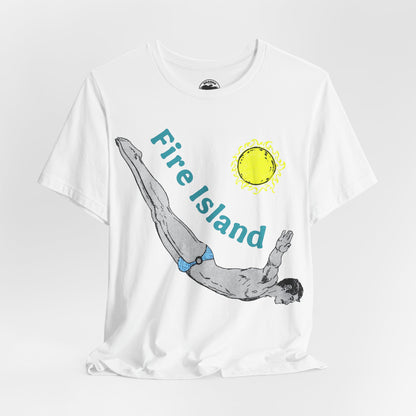 Fire Island (Replica 70's Souvenir T-Shirt with Oversized Graphic/Fire Island, New York Shirt)
