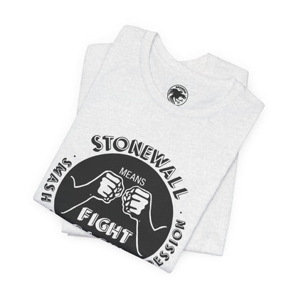 Stonewall Means Fight Back!  (Replica Gay & Lesbian Rights Protest Tee/YAWF)