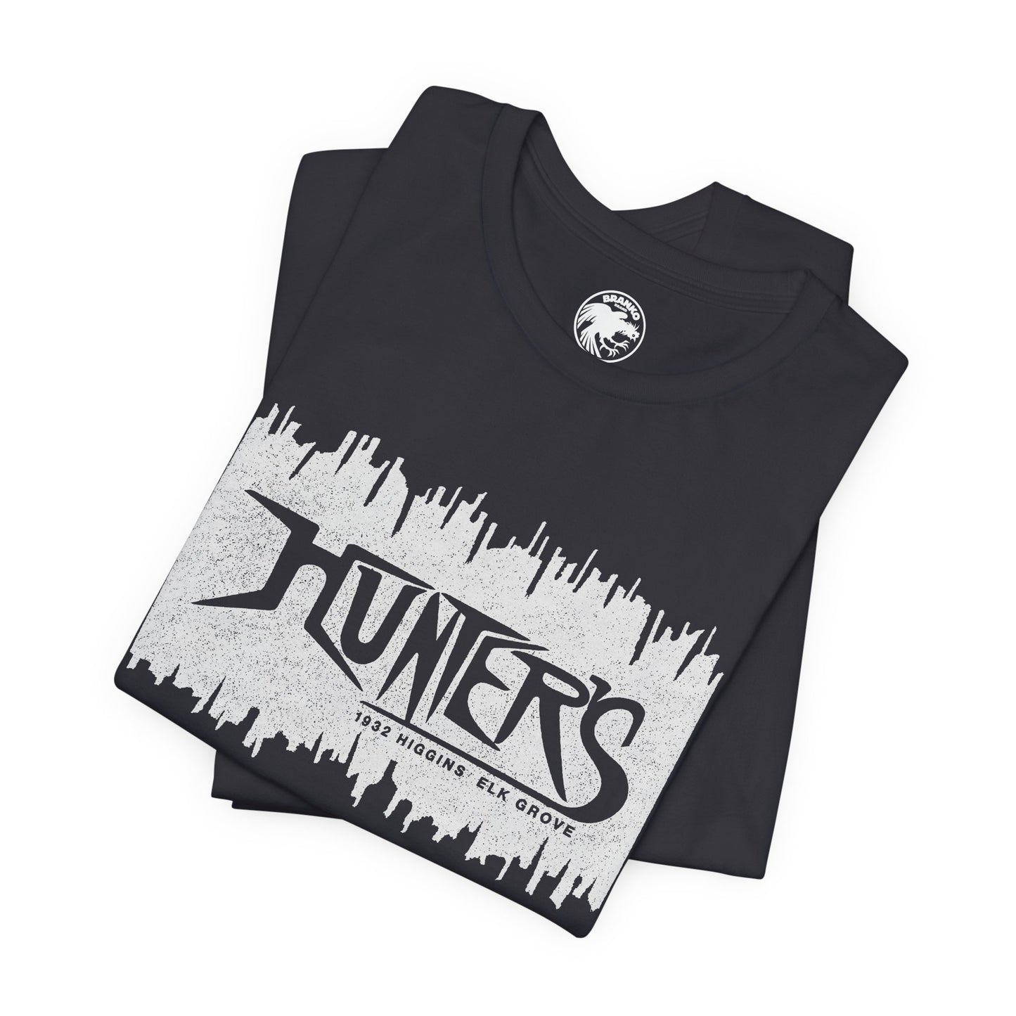 Hunters (Elk Grove Illinois Gay Bar/1982-2013/Chicago Suburb/Logo with Vintage Print Effect)