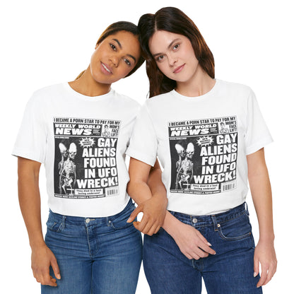 Gay Aliens (Weekly World News 2004 Front Page/Graphic with Vintage Effect)