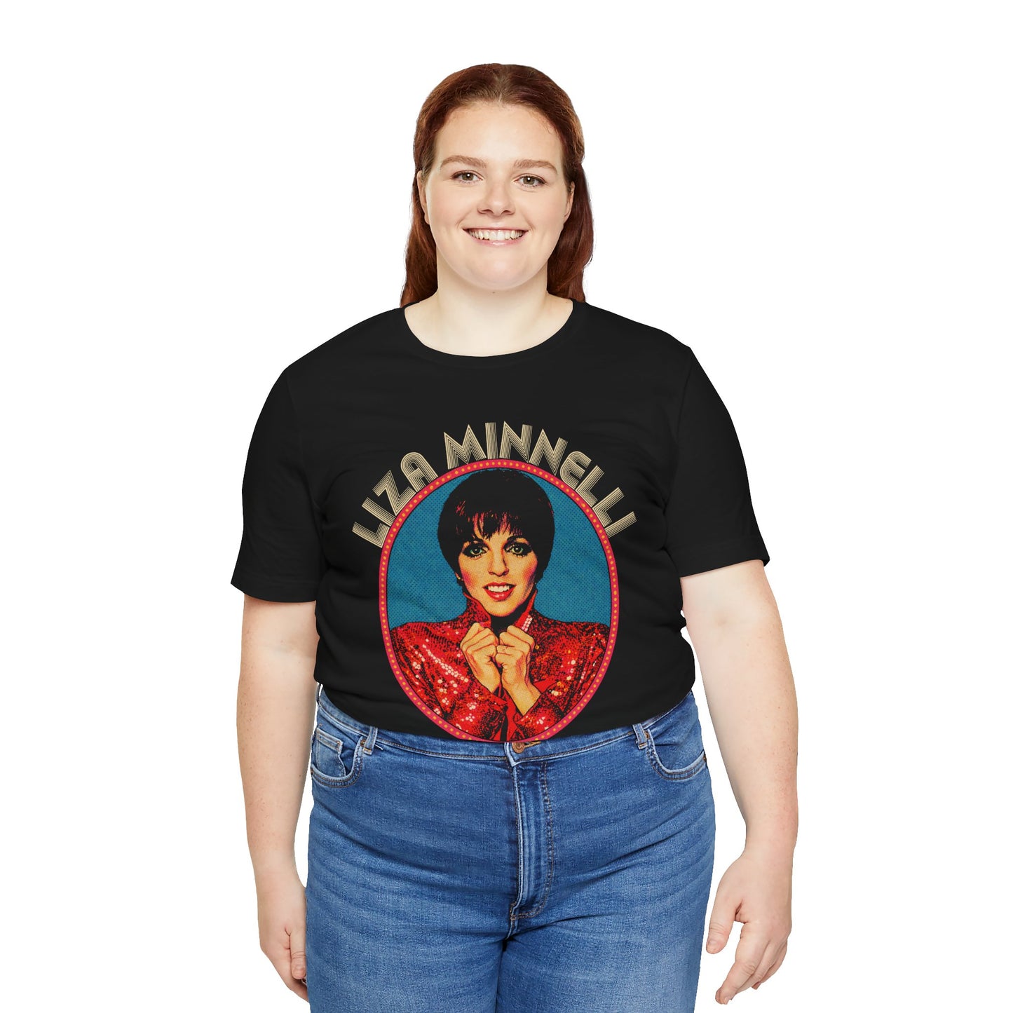 Liza Minnelli (Replica 70's Souvenir Shirt/Pop Art Style with Vintage Print Effect/Liza Minnelli Shirt)