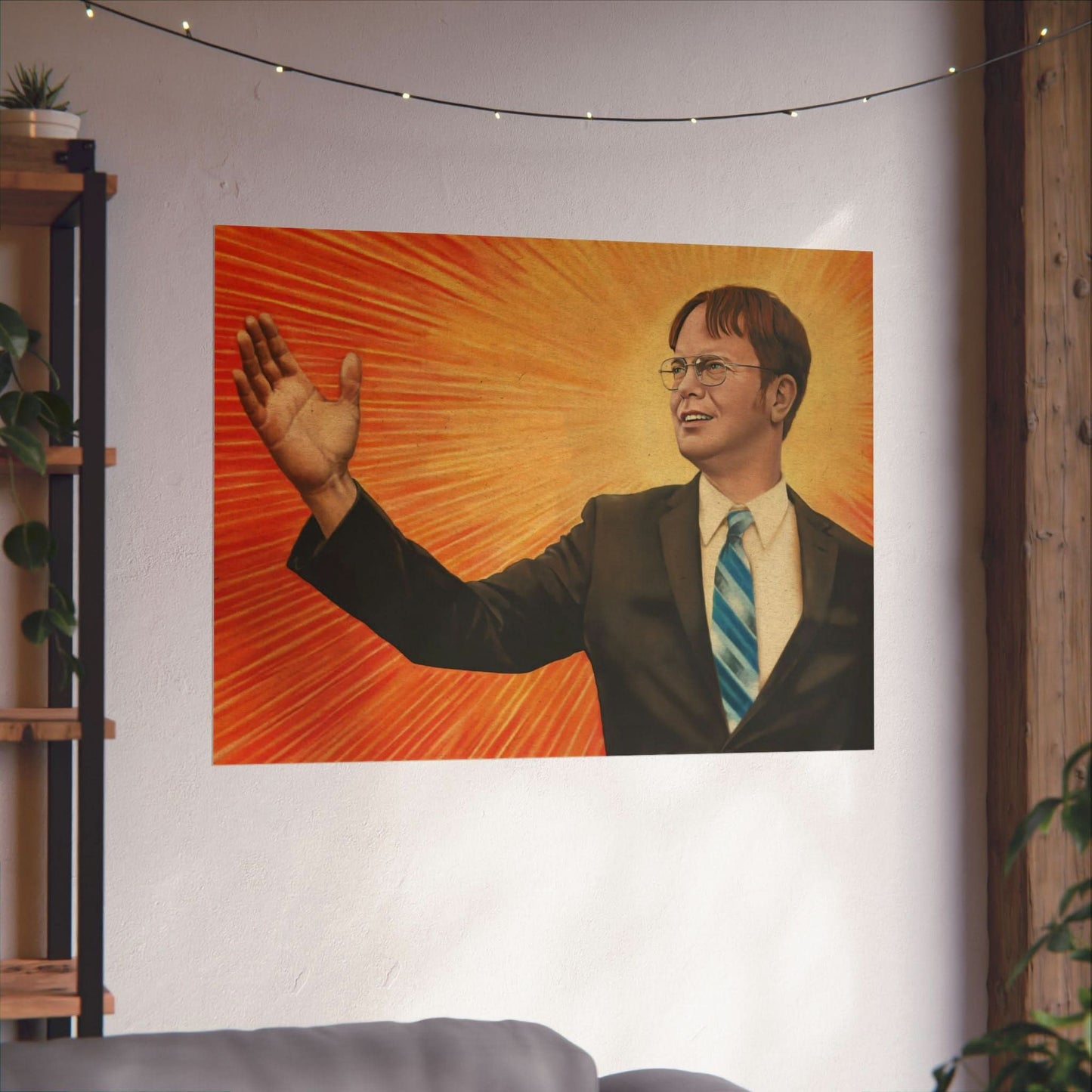 Dwight Chairman Mao Style Print (The Office/Dwight Schrute Poster Print with Vintage Print Effect)
