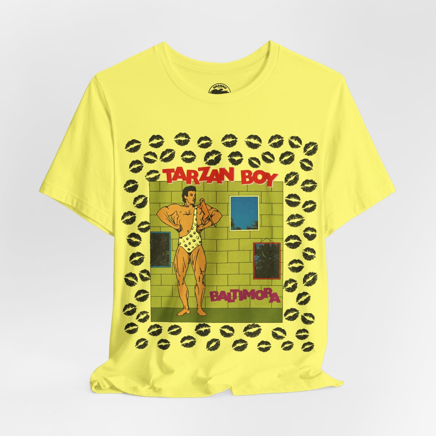 Tarzan Boy (Oversized Covert Art Graphic with Vintage Print Effect/Baltimora Tarzan Boy Shirt)
