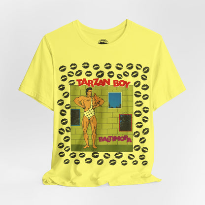 Tarzan Boy (Oversized Covert Art Graphic with Vintage Print Effect/Baltimora Tarzan Boy Shirt)