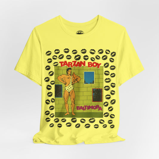 Tarzan Boy (Oversized Covert Art Graphic with Vintage Print Effect/Baltimora Tarzan Boy Shirt)
