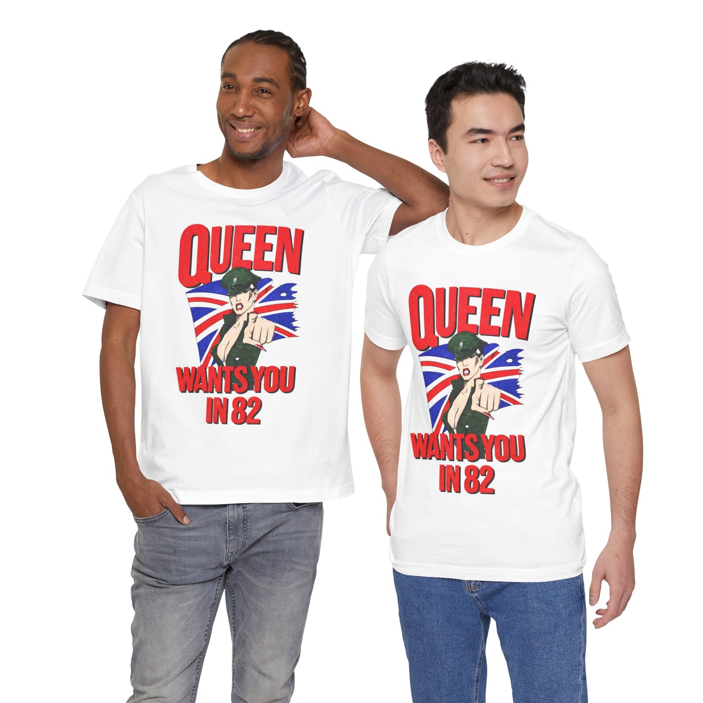 Queen (Replica 1982 Tour Shirt Front Design/Freddie Mercury Shirt)