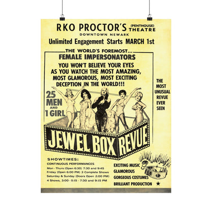 Jewel Box Revue Poster (Proctor’s Theatre, Newark, New Jersey/Mid-20th Century Traveling Drag Show)