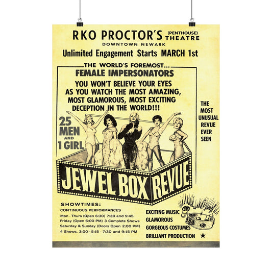 Jewel Box Revue Poster (Proctor’s Theatre, Newark, New Jersey/Mid-20th Century Traveling Drag Show)