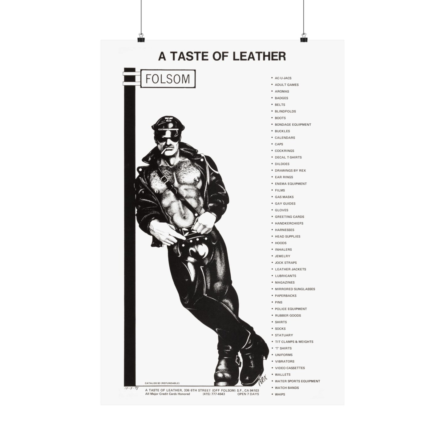 A Taste of Leather (San Francisco Leather & Sex Shop Poster/1978-1984)