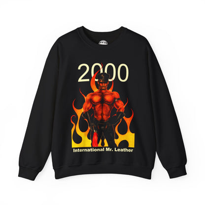 International Mr. Leather 2000 Sweatshirt (Year 2000 Mr. Leather Contest Image with Vintage Print Effect)