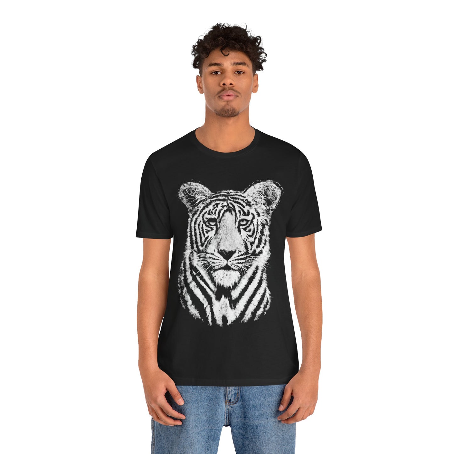 White Bengal Tiger (Replica 90's Tiger Shirt/Oversized Graphic with Vintage Print Effect)