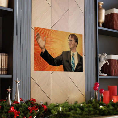 Dwight Chairman Mao Style Print (The Office/Dwight Schrute Poster Print with Vintage Print Effect)