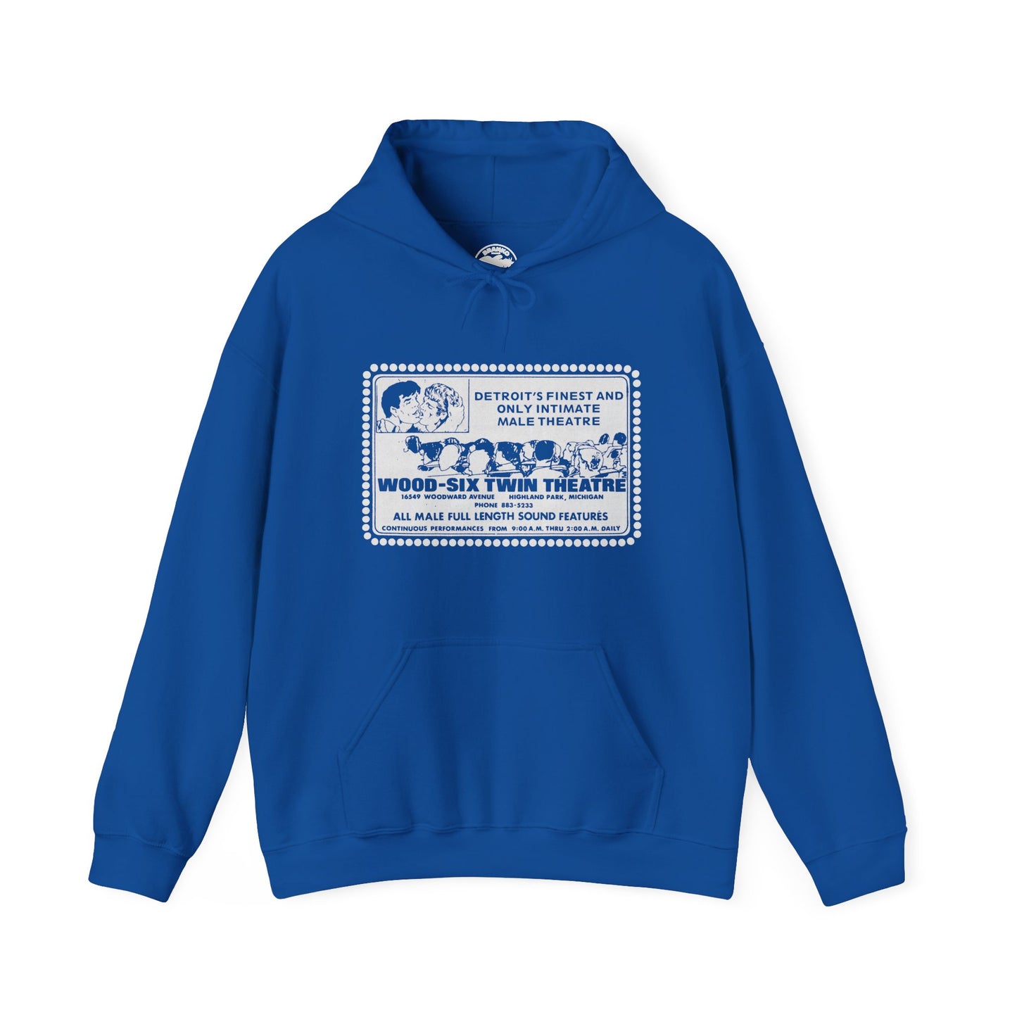 Wood–Six Twin Theater Hoodie (Detroit Gay Porno House/70's to 90's)