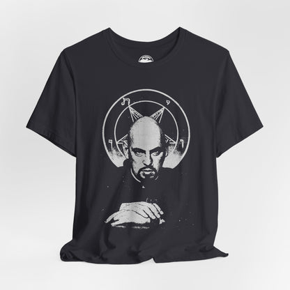 Anton LaVey (Graphic with Vintage Print Effect/Church of Satan Shirt)