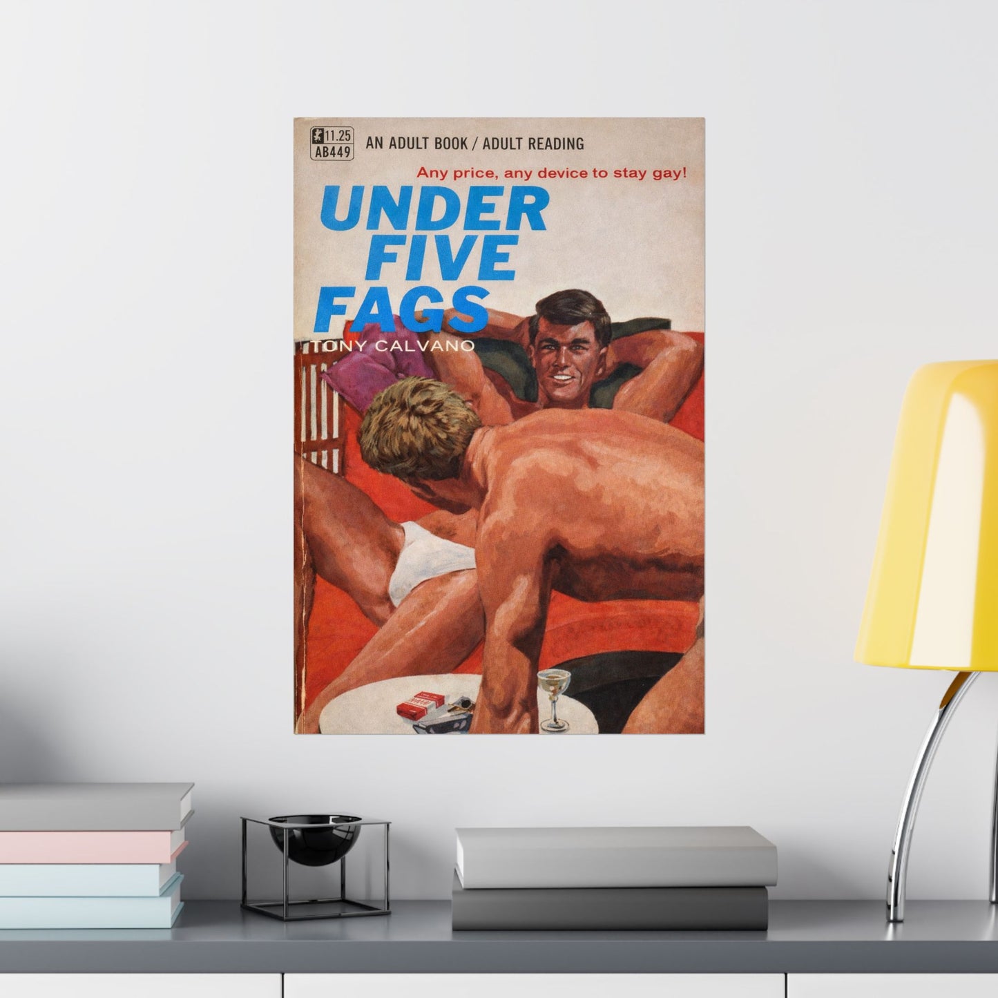 Under Five Fags (60's Gay Pulp Novel Art Poster)