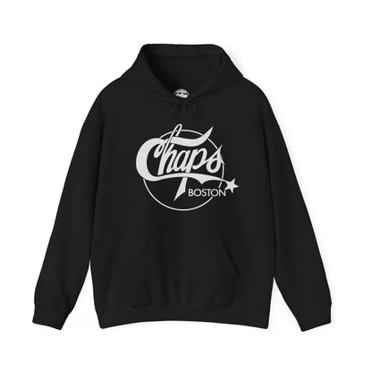 Chaps Boston Hoodie (Boston Gay Bar/80's and 90's/80's Logo with Vintage Print Effect)