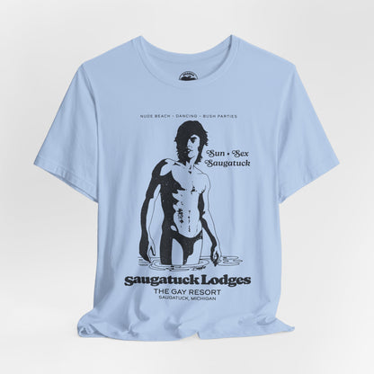 Saugatuck Lodges (Replica Souvenir T-Shirt/Michigan Gay Resort/60's to 80's)