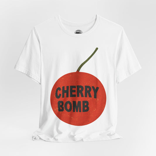 Cherry Bomb (Oversized Firecracker Graphic with Vintage Print Effect)