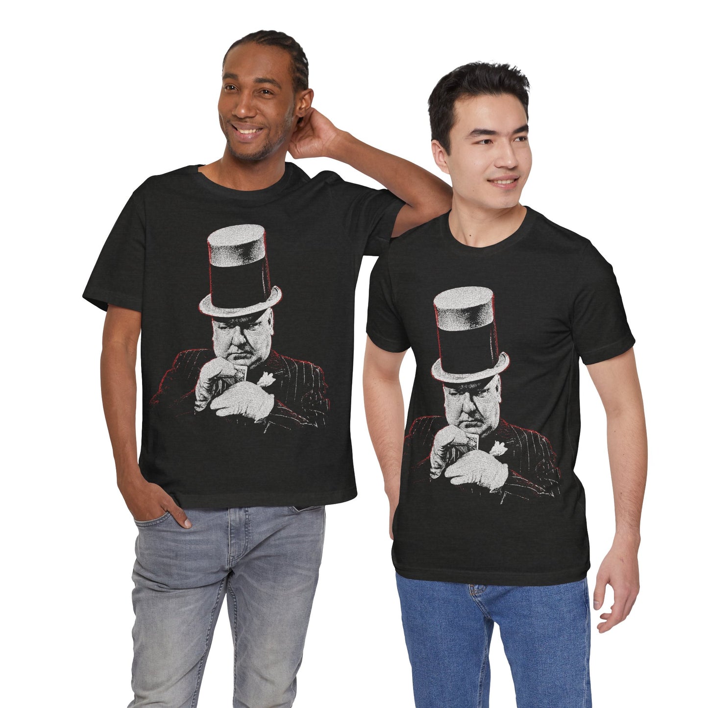 W.C. Fields (Playing Cards/Graphic with Vintage Rock Tee Effect)
