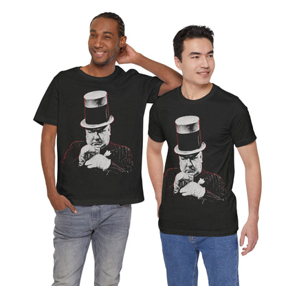 W.C. Fields (Playing Cards/Graphic with Vintage Rock Tee Effect)