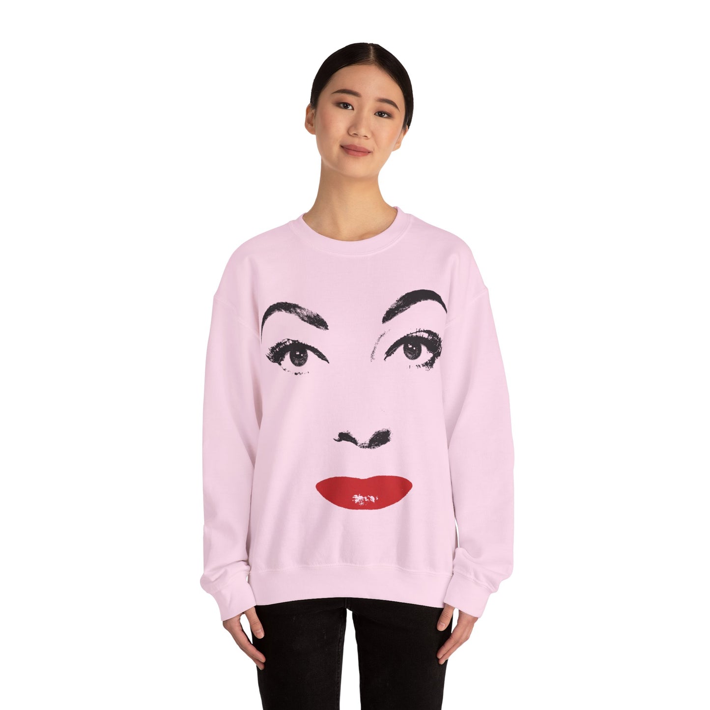 Mommie Dearest Sweatshirt (Horrifyingly Large Face Graphic with Vintage Print Effect/Mommie Dearest Shirt/Faye Dunaway/Joan Crawford Shirt)