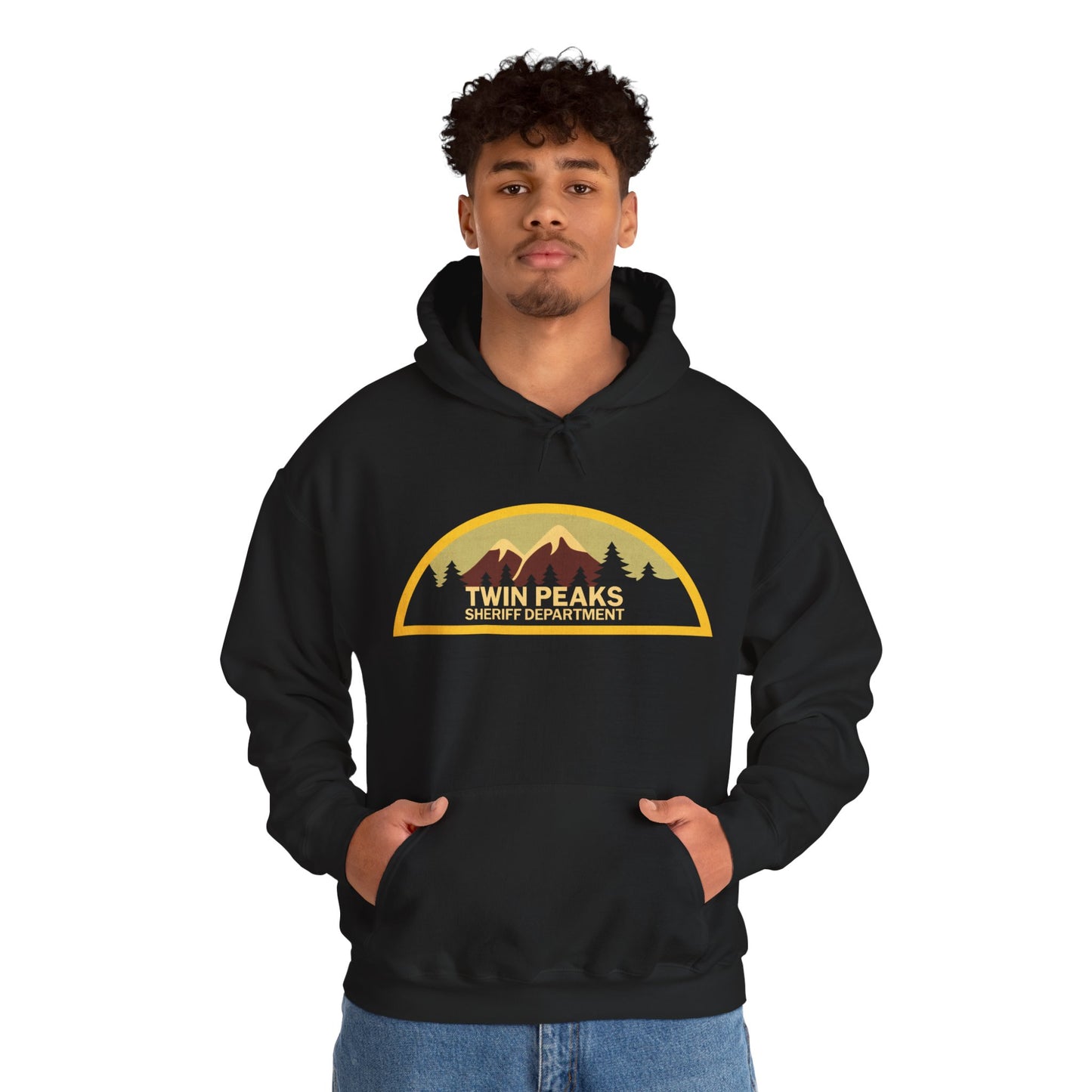 Twin Peaks Sheriff Department Hoodie (Logo with Vintage Print Effect/Twin Peaks Shirt)