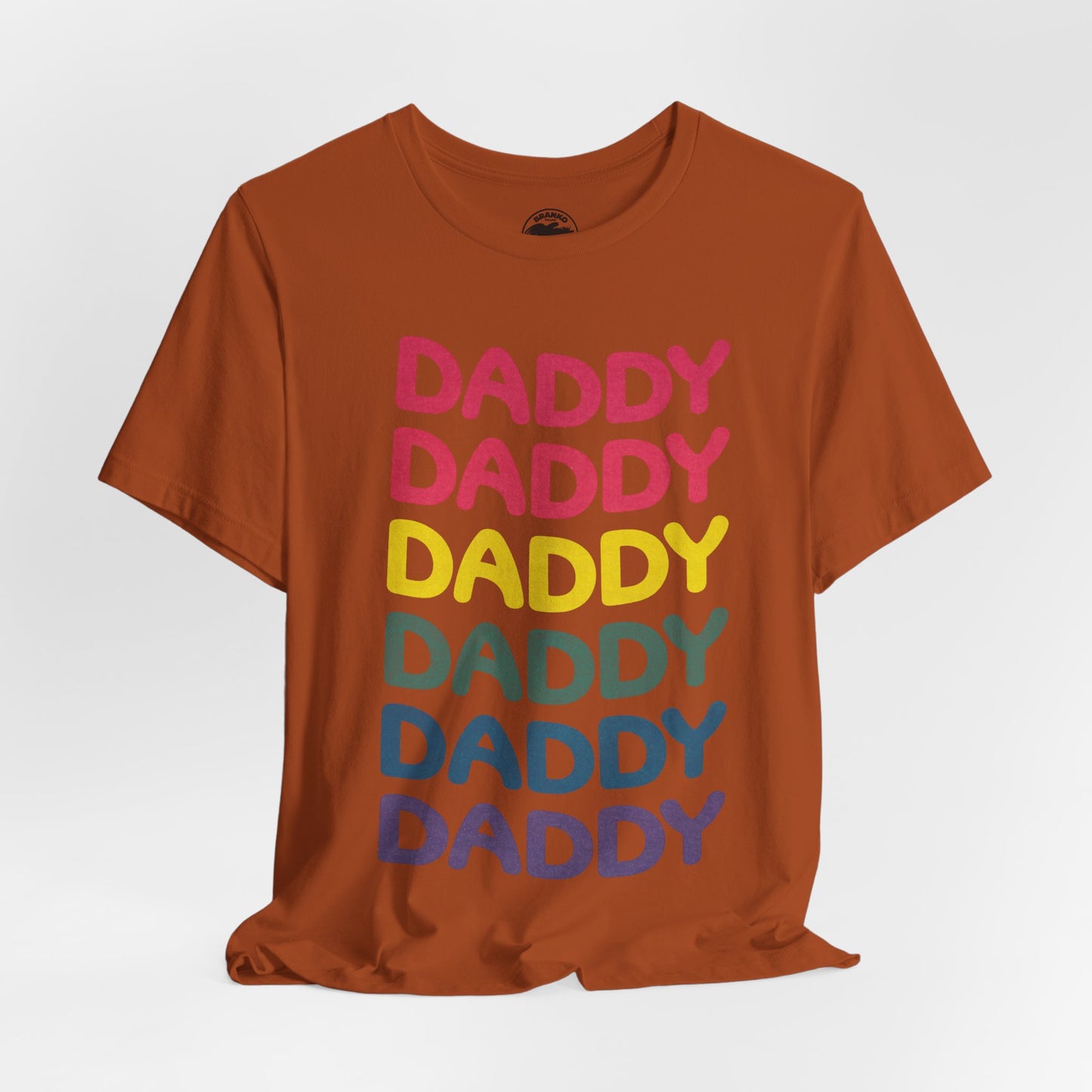 Daddy (Replica 80's Gay Daddy Rainbow Novelty Shirt/Vintage Print Effect)