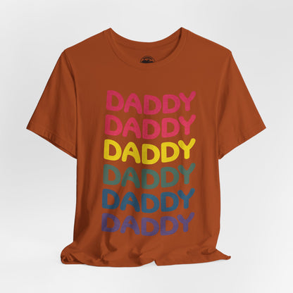 Daddy (Replica 80's Gay Daddy Rainbow Novelty Shirt/Vintage Print Effect)
