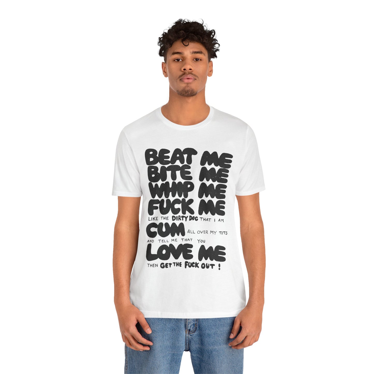 Beat Me. Bite Me. Whip Me... (Replica Iconic Punk Tee as Worn by Joan Jett and Adam Ant/Graphic with Vintage Print Effect)
