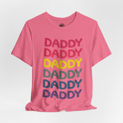 Daddy (Replica 80's Gay Daddy Rainbow Novelty Shirt/Vintage Print Effect)