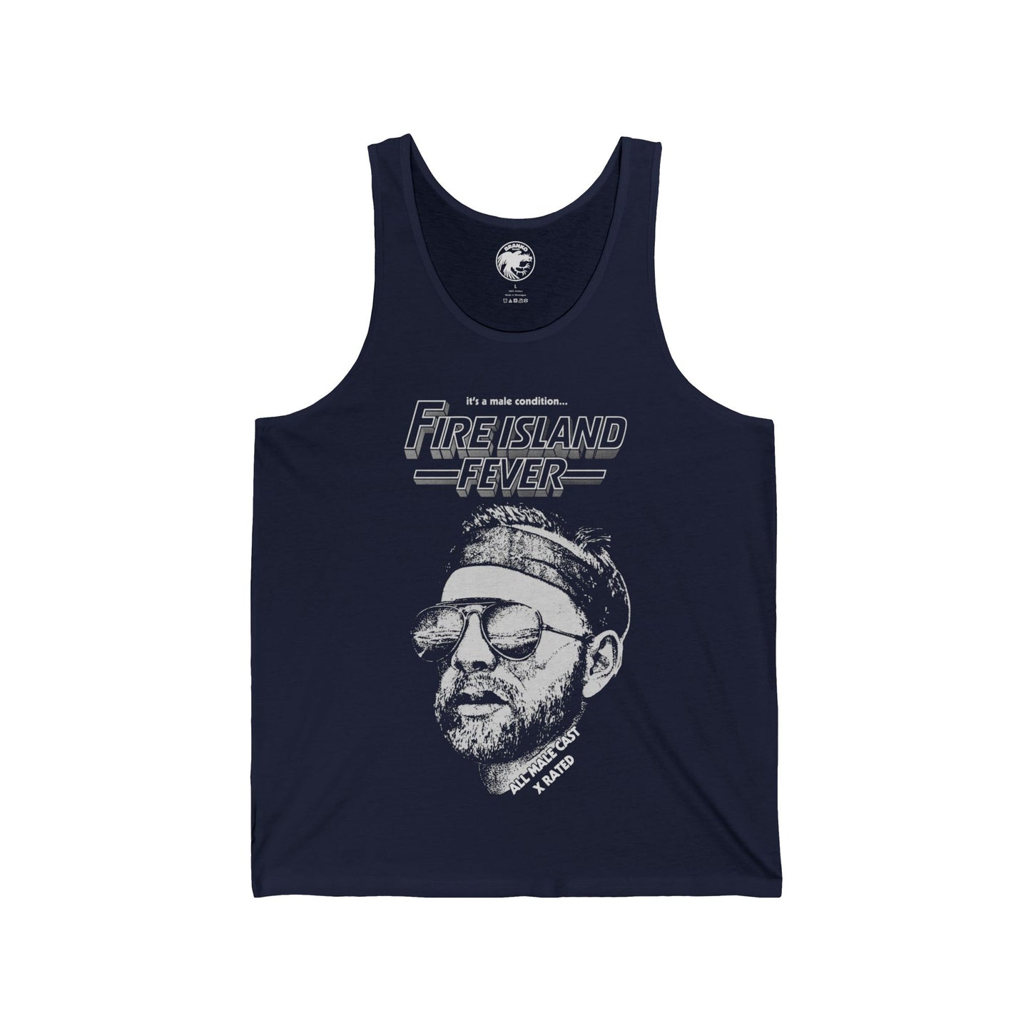 Fire Island Fever Tank (70's Gay Adult Film Image with Vintage Print Effect)