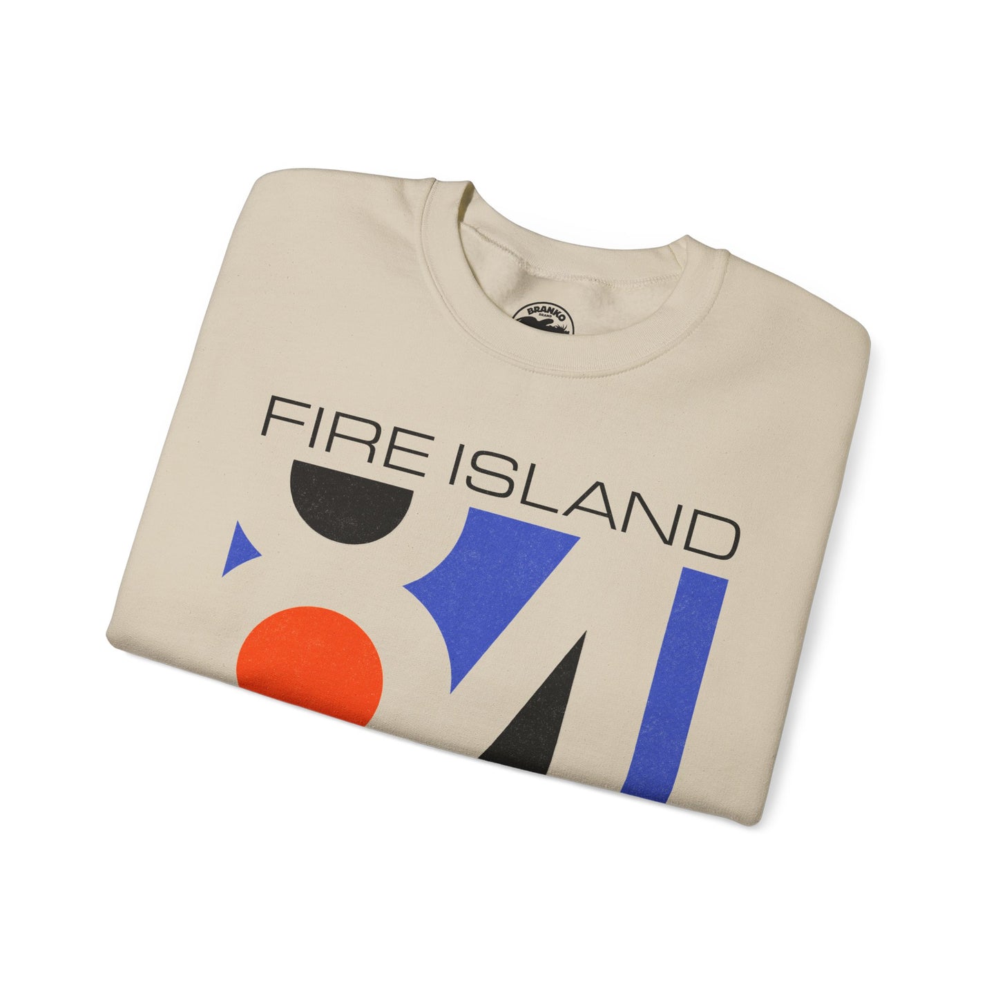 Fire Island Pines (Replica 1984 Souvenir Sweatshirt/Fire Island, New York/Graphic with Vintage Print Effect)