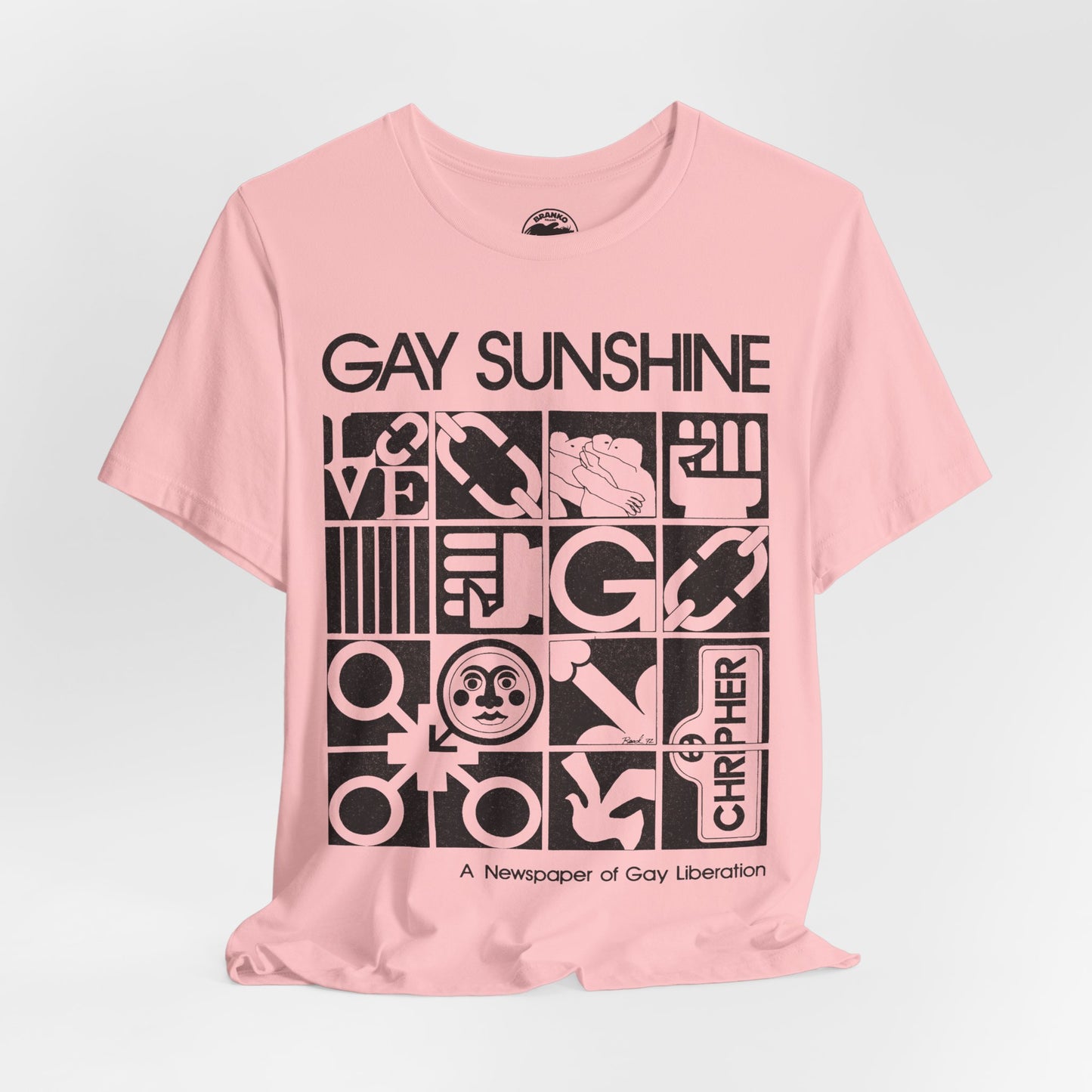 Gay Sunshine (Oversized Graphic with Vintage Print Effect/Gay Liberation Newspaper)