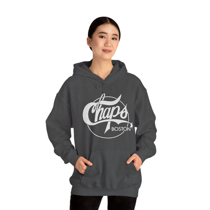 Chaps Boston Hoodie (Boston Gay Bar/80's and 90's/80's Logo with Vintage Print Effect)