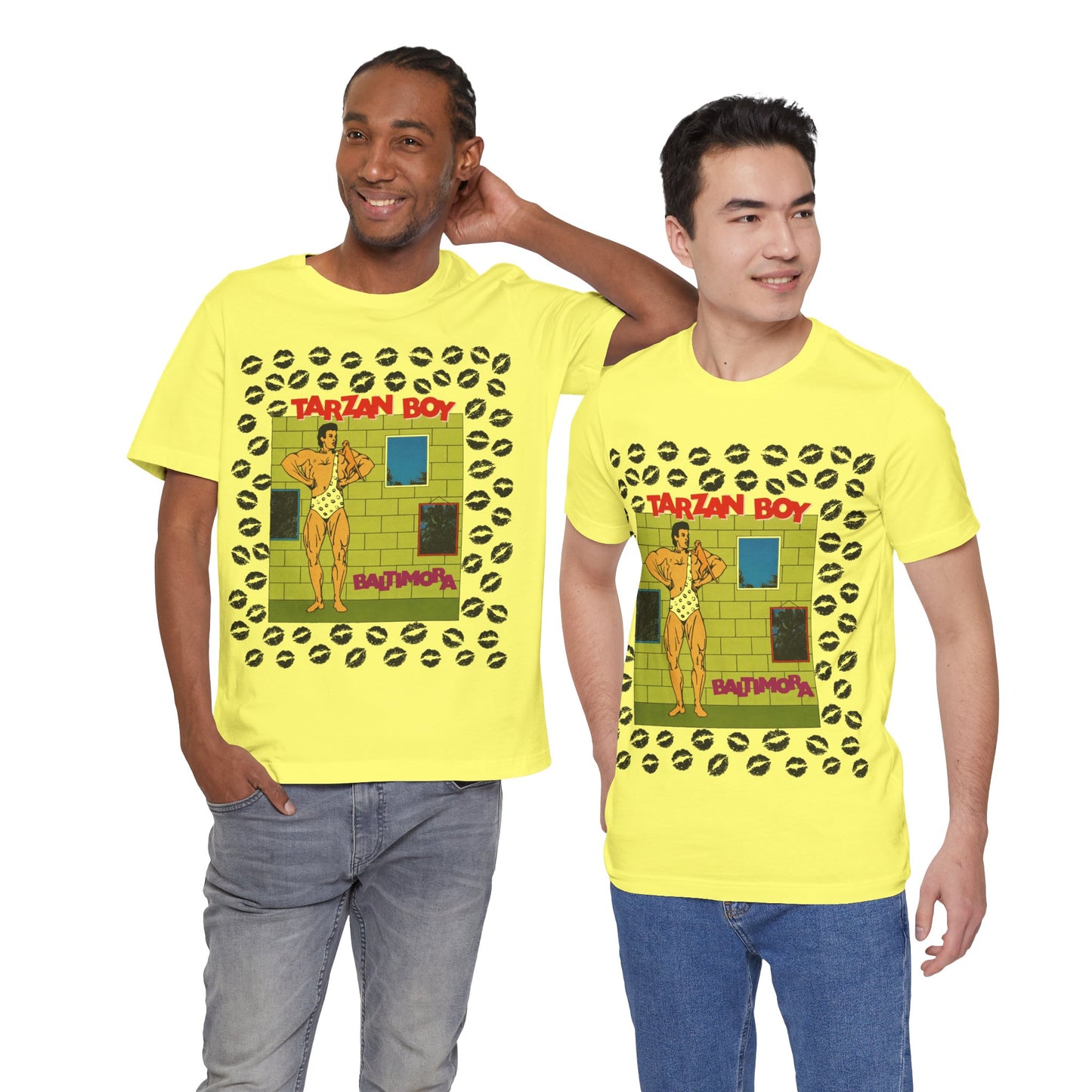Tarzan Boy (Oversized Covert Art Graphic with Vintage Print Effect/Baltimora Tarzan Boy Shirt)