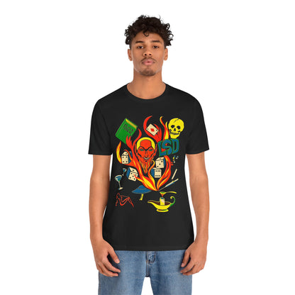 Black Magic (Restored early 70's Black Light Poster Image by Larry Evans/Satan Shirt/LSD shirt/Black Magic Shirt)