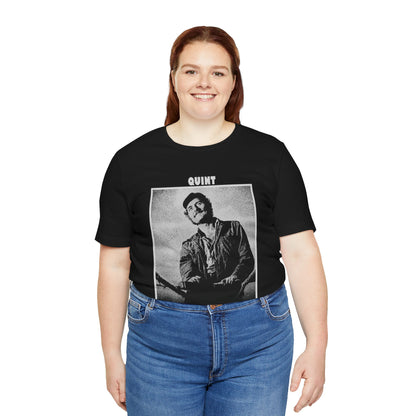 Quint (Robert Shaw Jaws Shirt/Graphic with Vintage Print Effect)