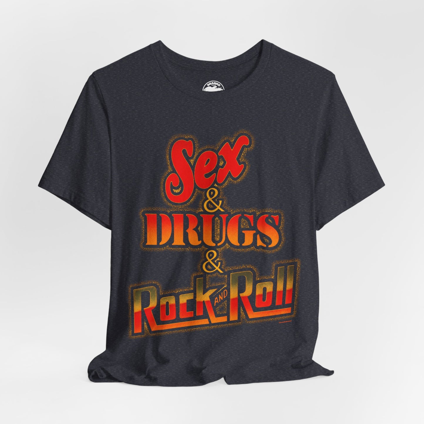 Sex & Drugs & Rock and Roll (Replica 70's Iron On Novelty Tee)