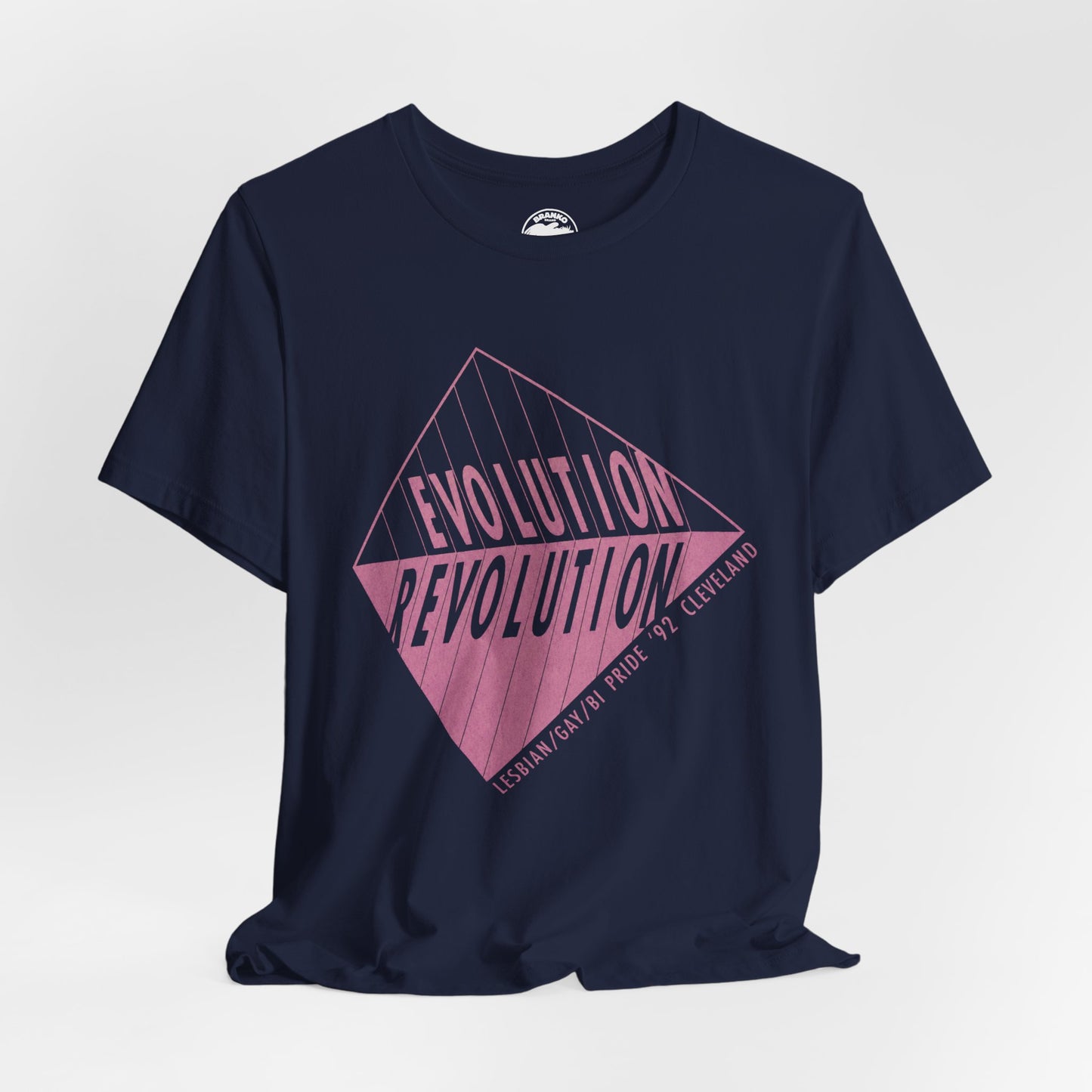 1992 Cleveland Pride (Replica Lesbian, Gay and Bi Pride Shirt/Cleveland Gay Pride/Evolution Revolution)