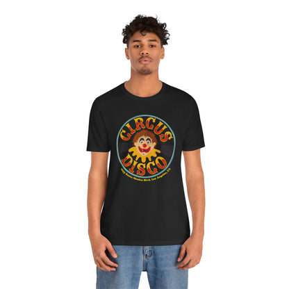 Circus Disco (Hollywood/Los Angeles Latinx Owned Queer Disco/1974-2016/70's Promo Shirt and Button Image)