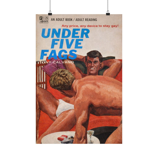Under Five Fags (60's Gay Pulp Novel Art Poster)