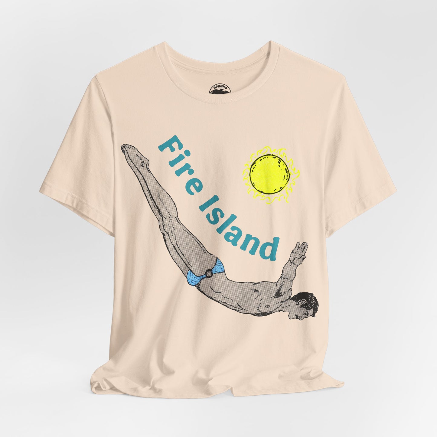 Fire Island (Replica 70's Souvenir T-Shirt with Oversized Graphic/Fire Island, New York Shirt)