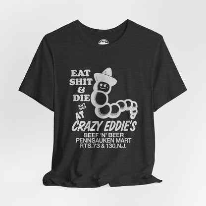 Crazy Eddie's Beef N Beer (Pennsauken, New Jersey Biker Dive Bar Tee/Replica Promo Tee/Pennsauken Mart)