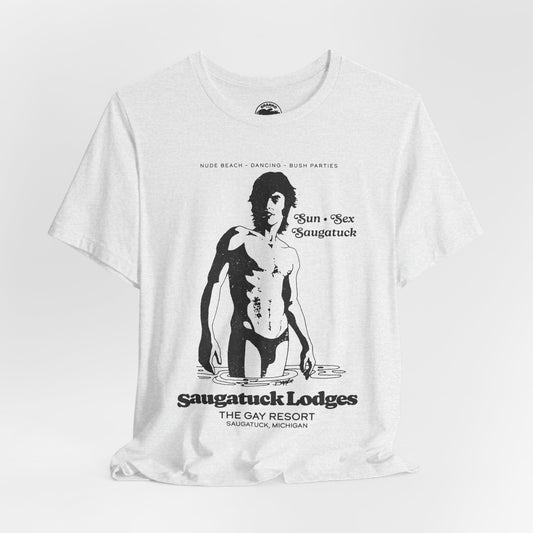 Saugatuck Lodges (Replica Souvenir T-Shirt/Michigan Gay Resort/60's to 80's)