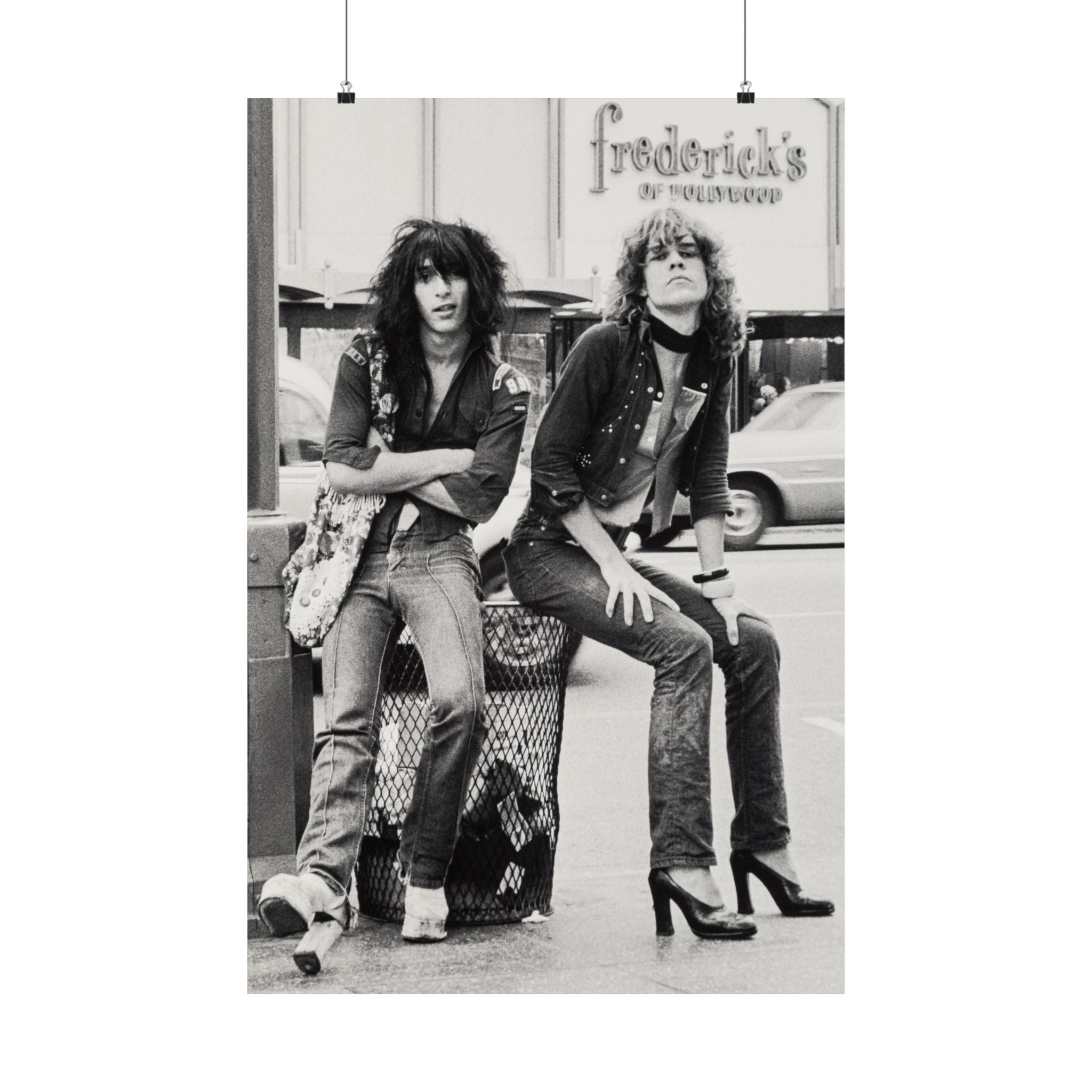 Johnny Thunders 1986 貴重特大ポスター 額装品‼️ Johnny Thunders and David Johansen (New York Dolls Poster