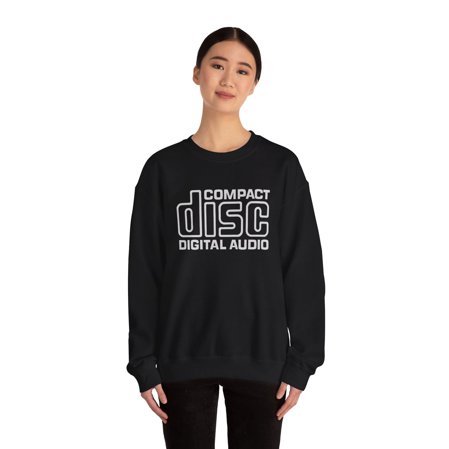 Compact Disc Logo Sweatshirt (Graphic Logo with Vintage Print Effect)