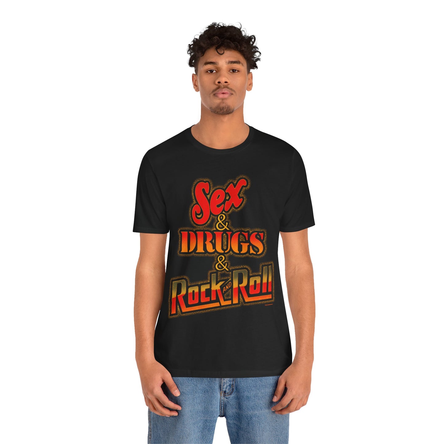 Sex & Drugs & Rock and Roll (Replica 70's Iron On Novelty Tee)