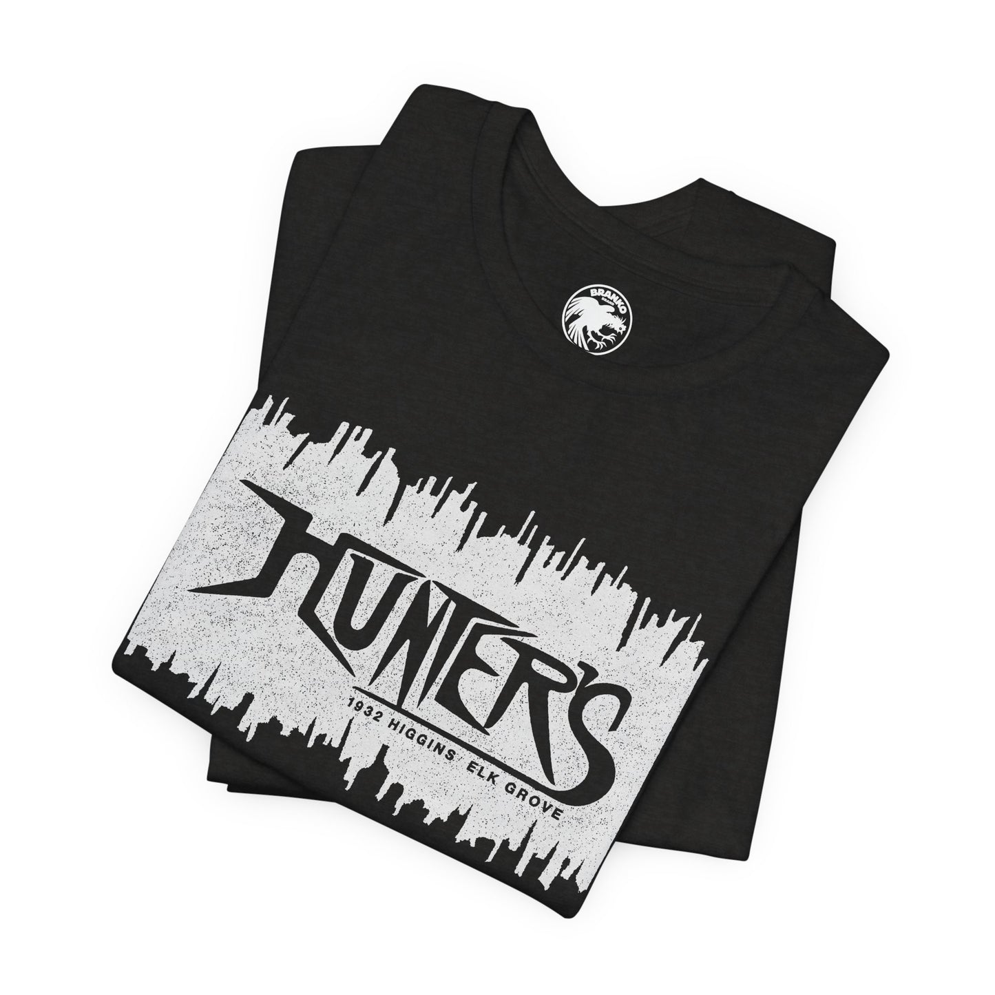 Hunters (Elk Grove Illinois Gay Bar/1982-2013/Chicago Suburb/Logo with Vintage Print Effect)